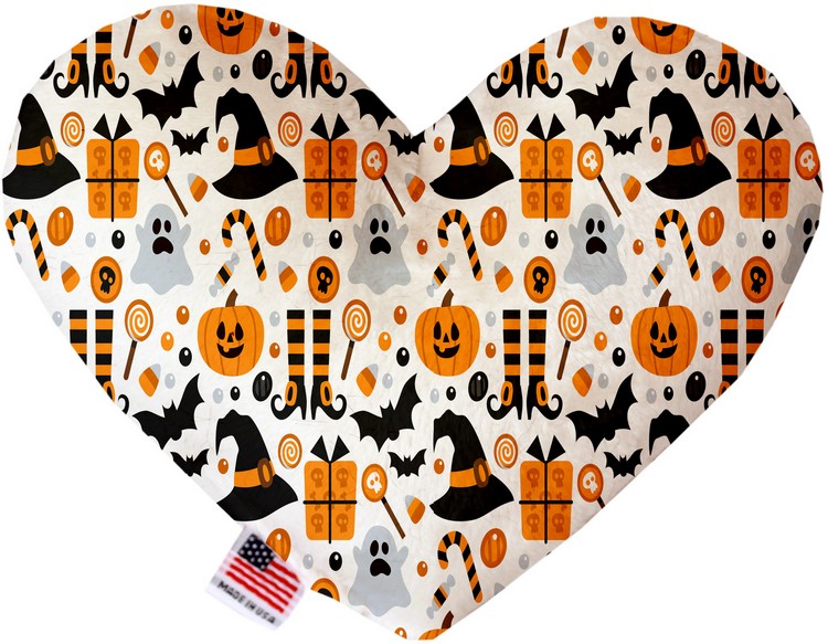 Classic Halloween 6 inch Stuffing Free Heart Dog Toy